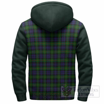 Gordon Tartan Accent Sherpa Hoodie with Family Crest