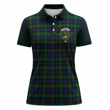 Gordon Tartan Accent Women Polo Shirt with Family Crest