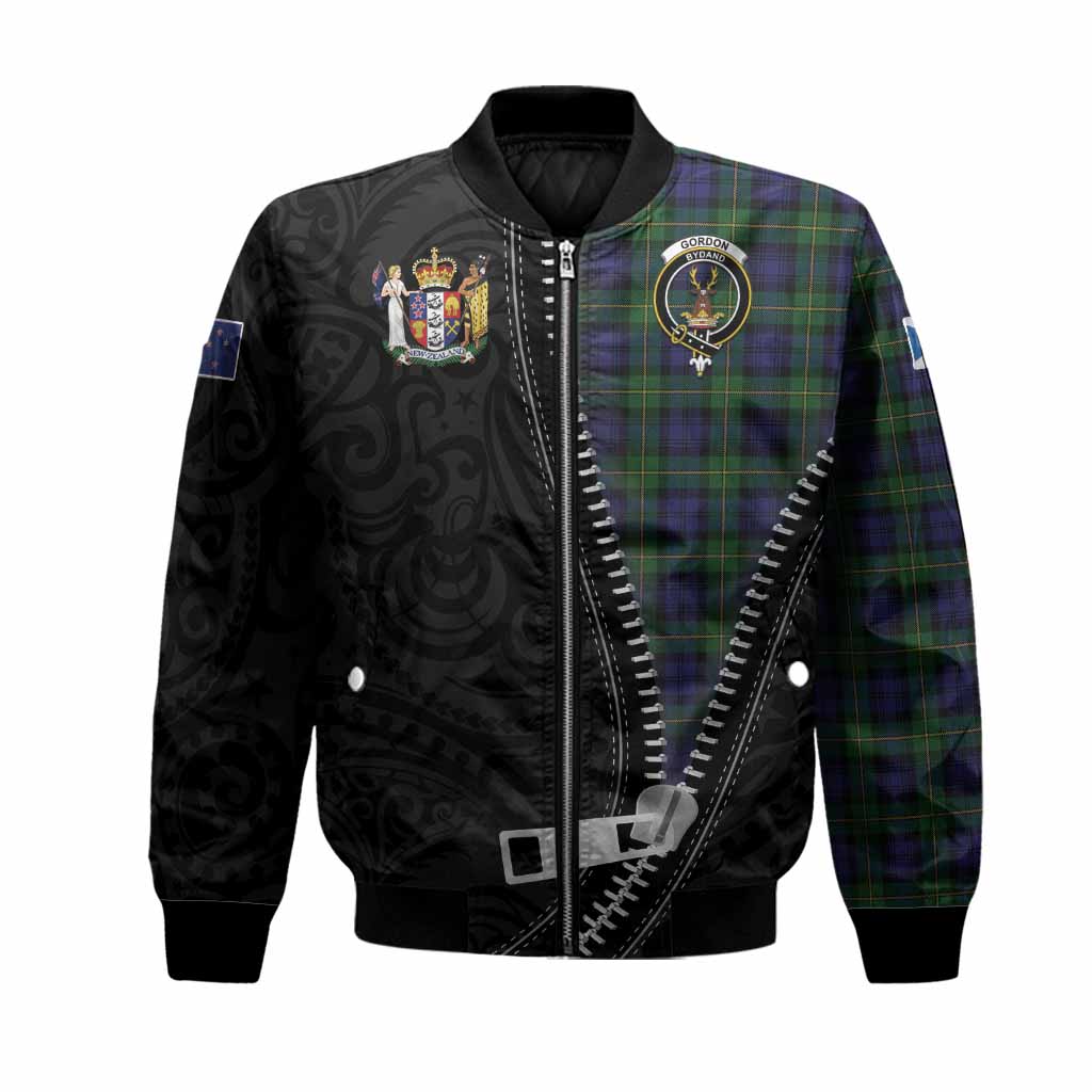 Gordon Tartan Bomber Jacket New Zealand Pattern Unique Zipper Stylized