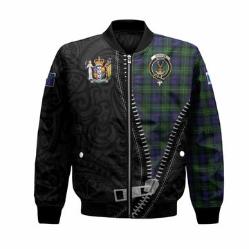 Gordon Tartan Bomber Jacket New Zealand Pattern Unique Zipper Stylized