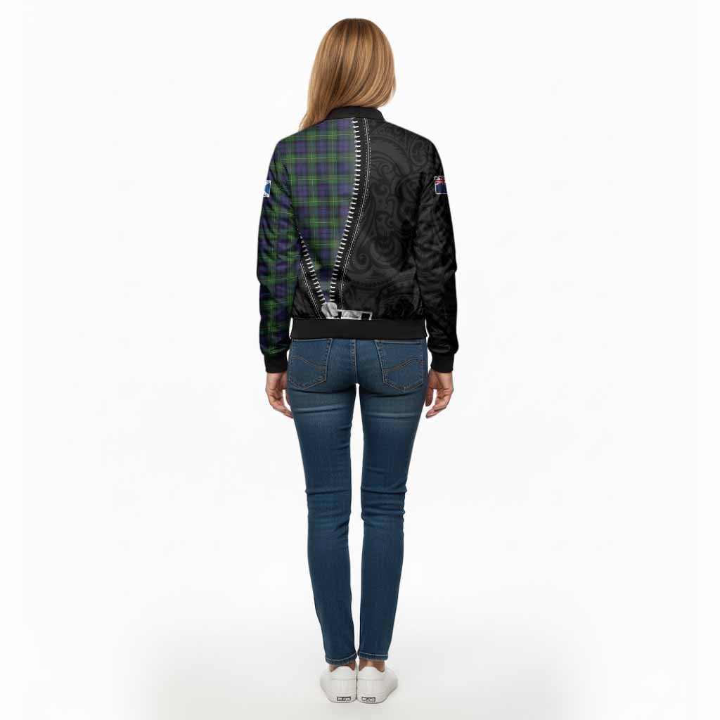 Gordon Tartan Bomber Jacket New Zealand Pattern Unique Zipper Stylized