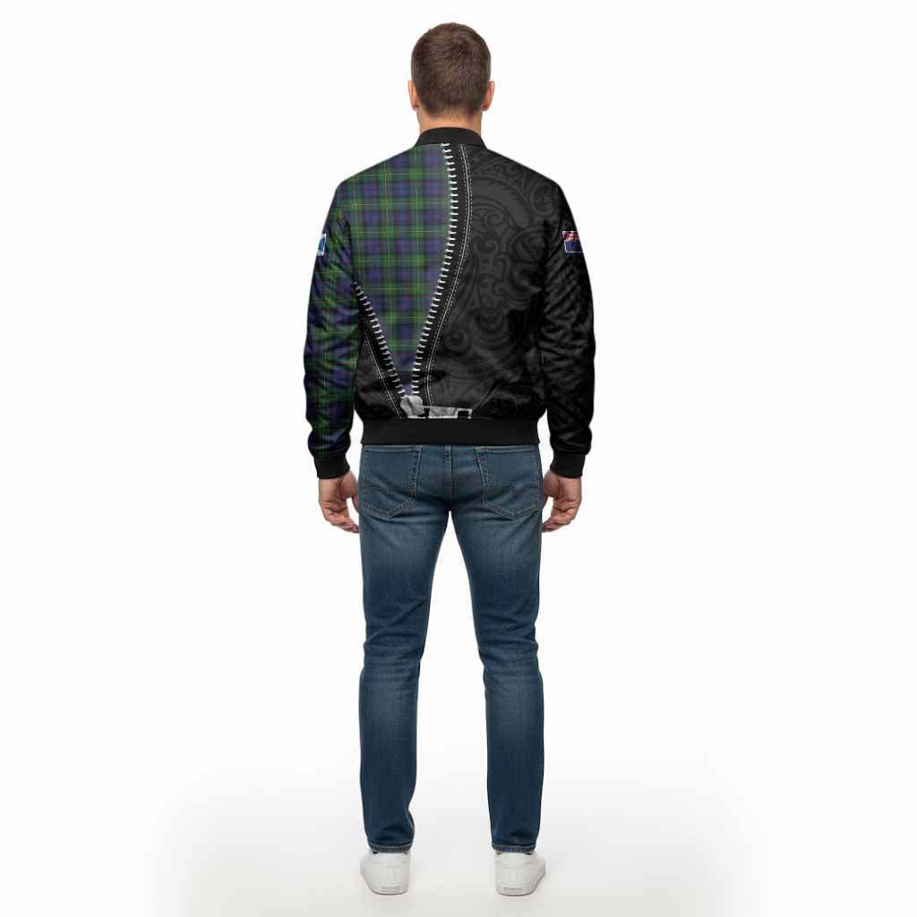Gordon Tartan Bomber Jacket New Zealand Pattern Unique Zipper Stylized