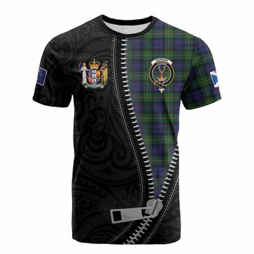 Gordon Tartan Cotton T-shirt New Zealand Pattern Unique Zipper Stylized
