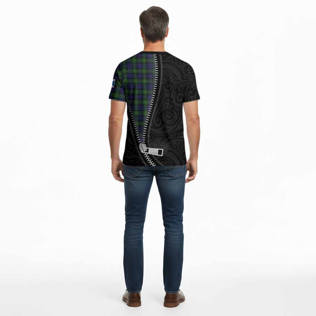 Gordon Tartan Cotton T-shirt New Zealand Pattern Unique Zipper Stylized
