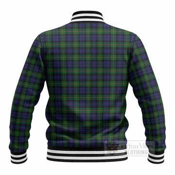 Gordon Tartan Crest Baseball Jacket Ferocious Lion Style