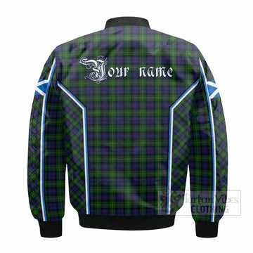 Gordon Tartan Crest Bomber Jacket Scotland Coat of Arm Flag Style