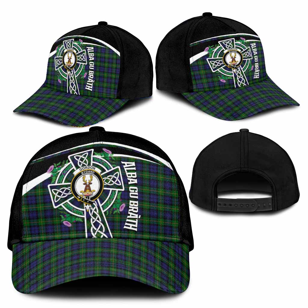 Gordon Tartan Crest Classic Cap Scottish Thistle Celtic Cross Alba Gu Brath