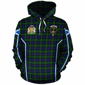 Gordon Tartan Crest Cotton Hoodie Scotland Coat of Arm Flag Style