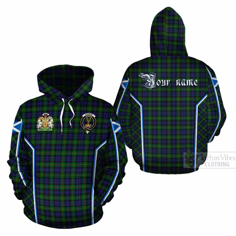 Gordon Tartan Crest Cotton Hoodie Scotland Coat of Arm Flag Style - Tartan Vibes Clothing