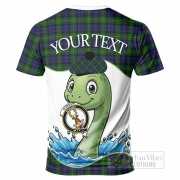 Gordon Tartan Crest Cute Nessie T-Shirt Scottish Loch Ness Monster