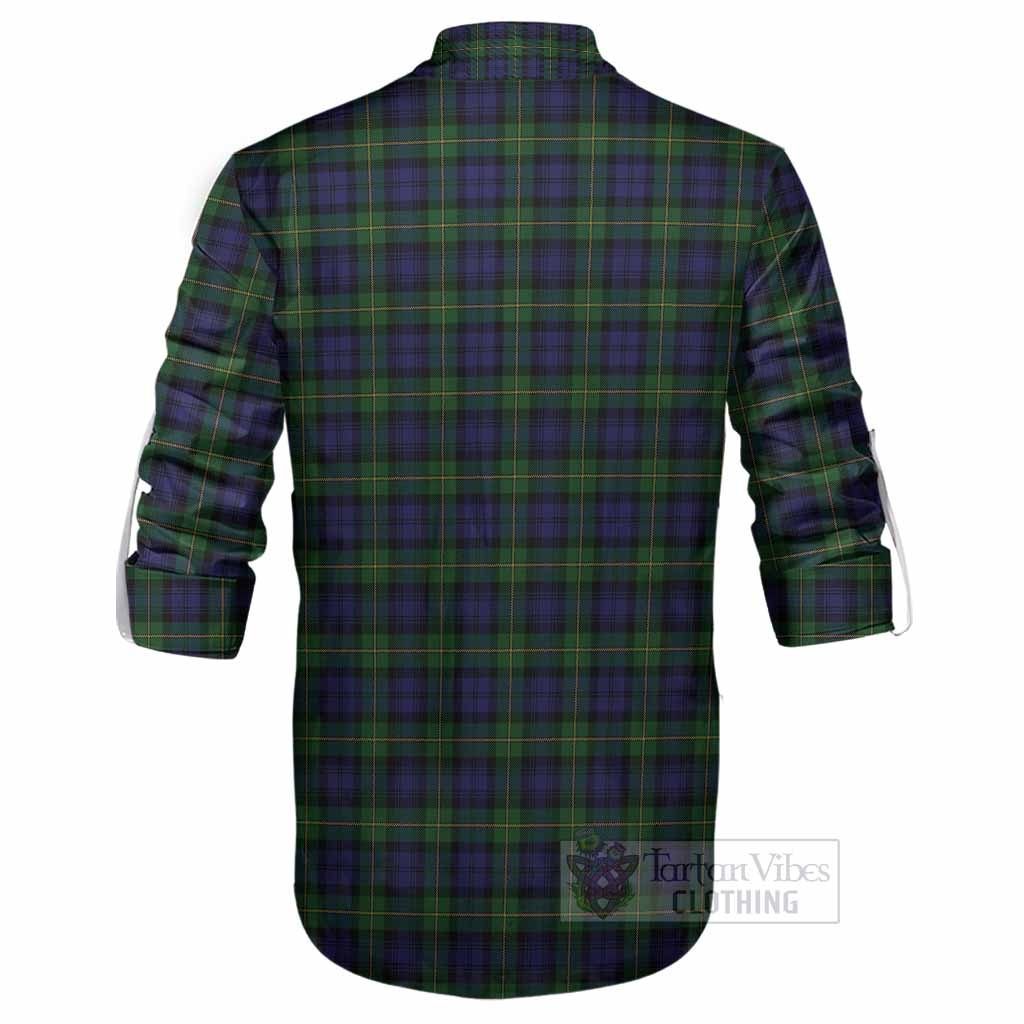 Gordon Tartan Crest Ghillie Shirt Ferocious Lion Style