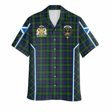 Gordon Tartan Crest Hawaiian Shirt Scotland Coat of Arm Flag Style