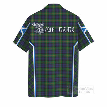 Gordon Tartan Crest Hawaiian Shirt Scotland Coat of Arm Flag Style