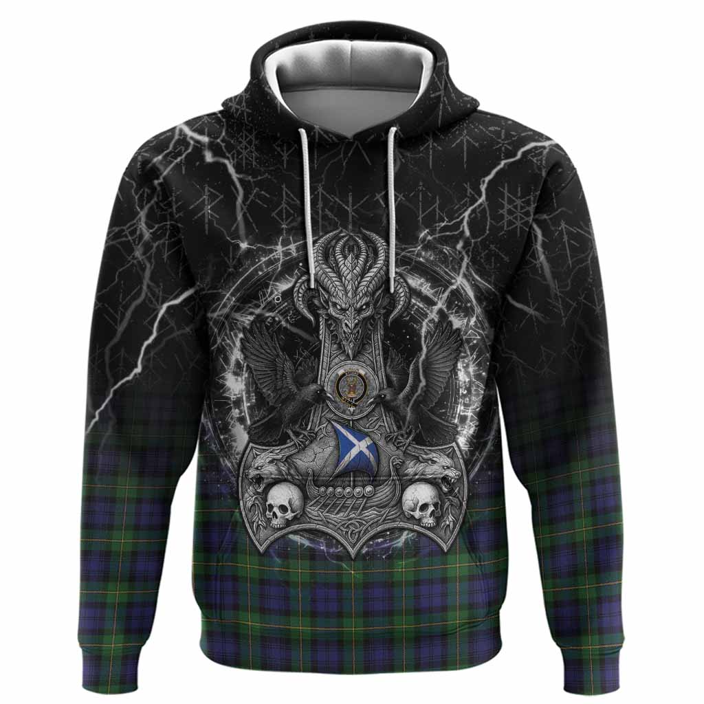 Gordon Tartan Crest Hoodie Celtic Odin's Raven Legacy