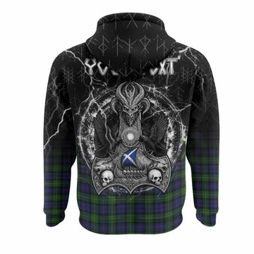 Gordon Tartan Crest Hoodie Celtic Odin's Raven Legacy