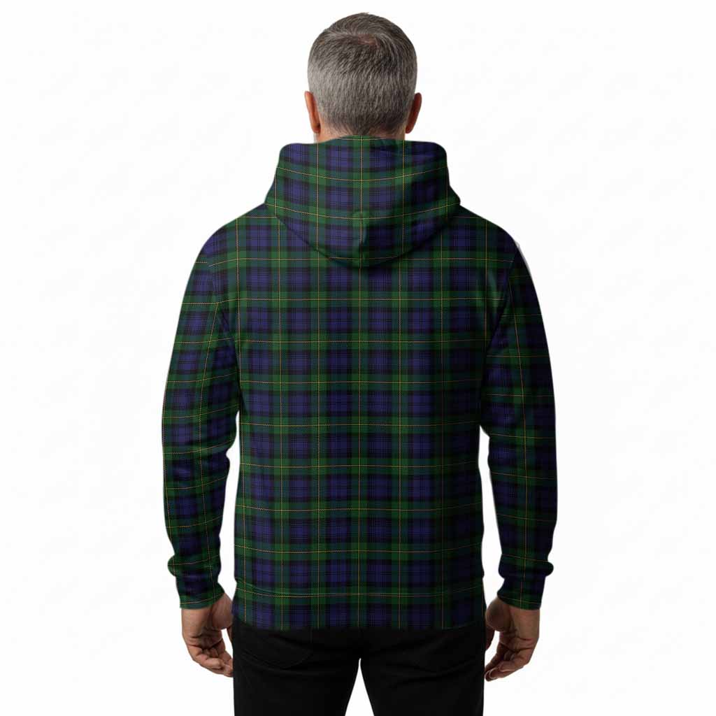 Gordon Tartan Crest Hoodie Ferocious Lion Style