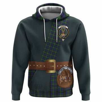 Gordon Tartan Crest Hoodie Kilt Costume Style