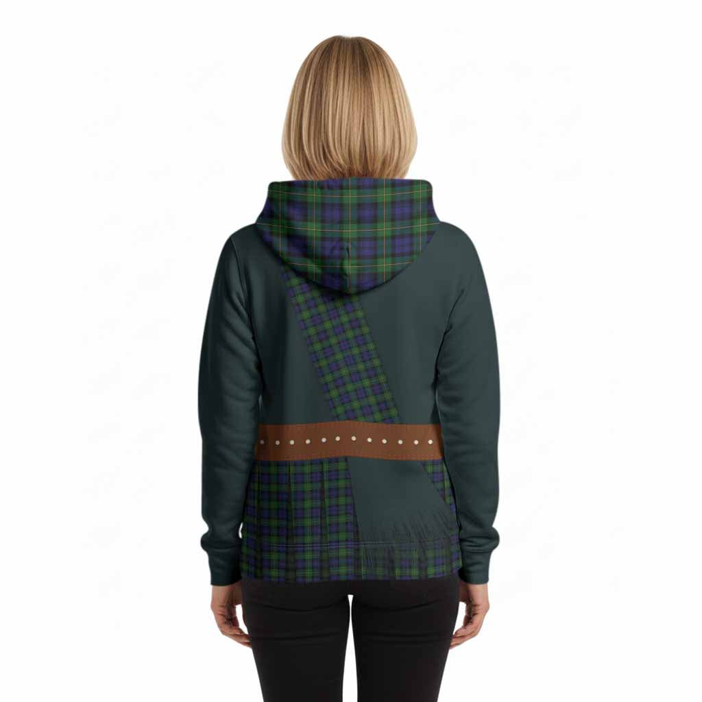 Gordon Tartan Crest Hoodie Kilt Costume Style