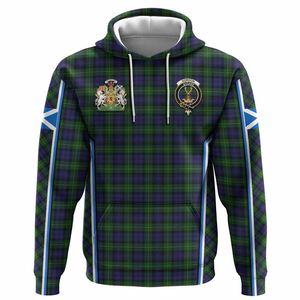 Gordon Tartan Crest Hoodie Scotland Coat of Arm Flag Style - Tartan Vibes Clothing