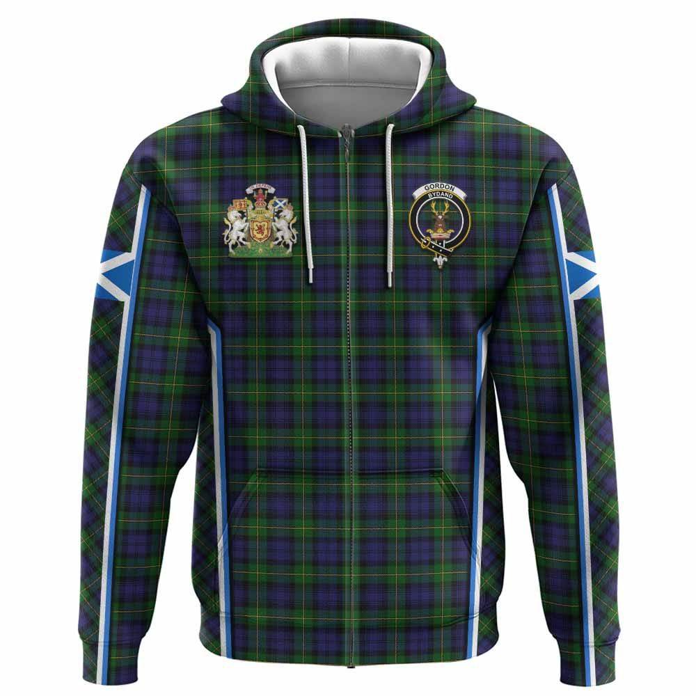 Gordon Tartan Crest Hoodie Scotland Coat of Arm Flag Style - Tartan Vibes Clothing