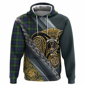 Gordon Tartan Crest Hoodie Scottish Triskele Celtic