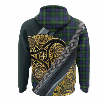 Gordon Tartan Crest Hoodie Scottish Triskele Celtic