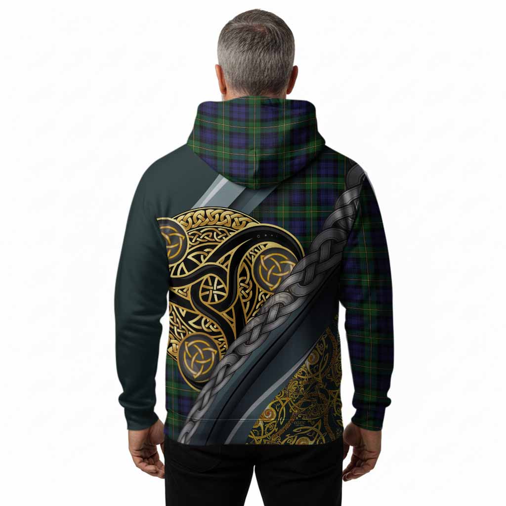Gordon Tartan Crest Hoodie Scottish Triskele Celtic