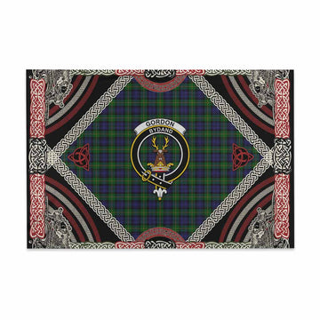 Gordon Tartan Crest House Flag Northern Mythology Dragon Art 48*72 inch (120*180 cm) - Tartan Vibes Clothing