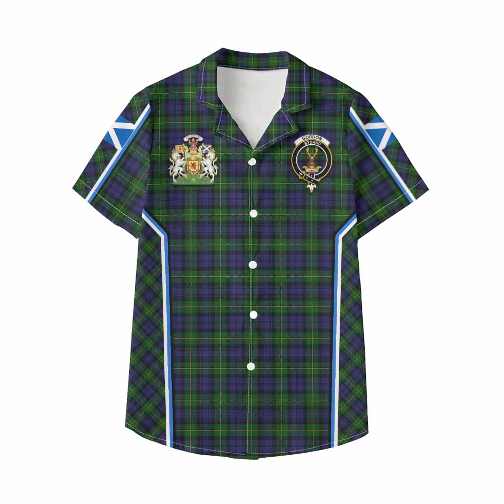 Gordon Tartan Crest Kid Hawaiian Shirt Scotland Coat of Arm Flag Style - Tartan Vibes Clothing