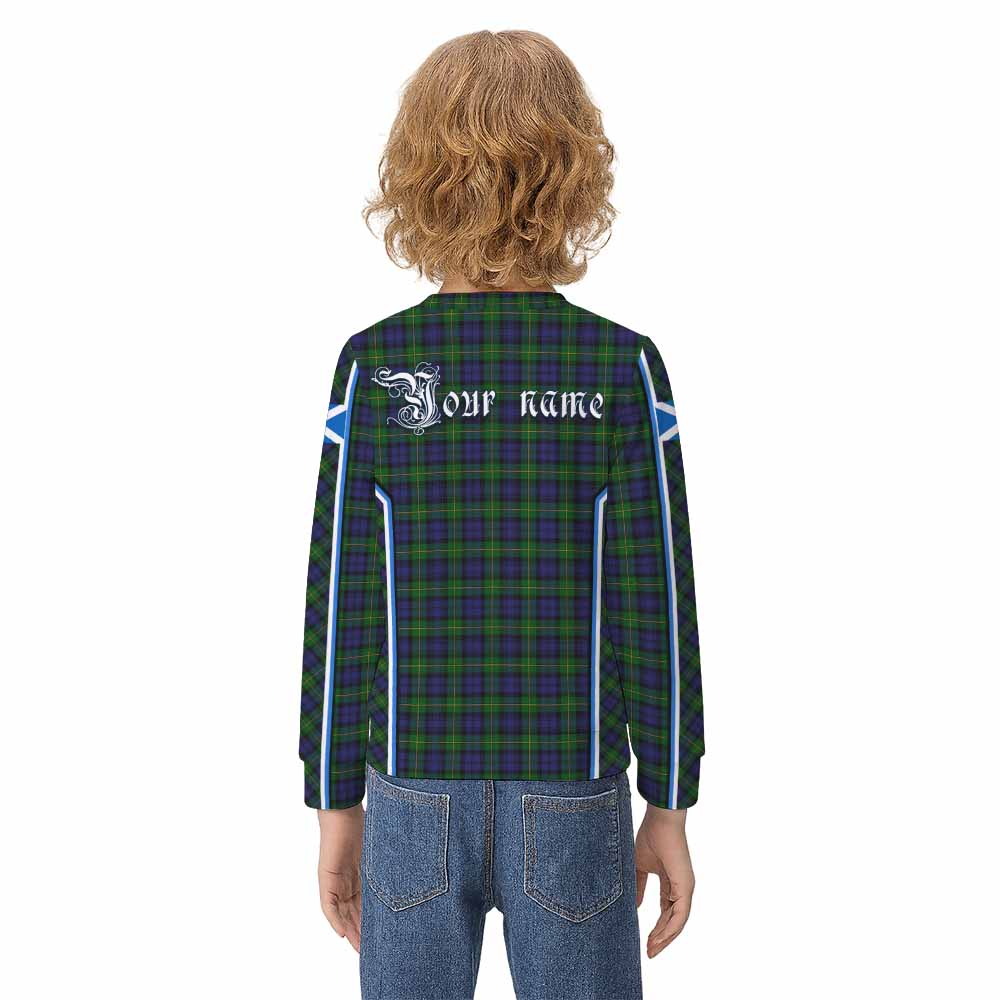 Gordon Tartan Crest Kid Knitted Sweatshirt Scotland Coat of Arm Flag Style - Tartan Vibes Clothing