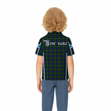 Gordon Tartan Crest Kid Polo Shirt Scotland Coat of Arm Flag Style