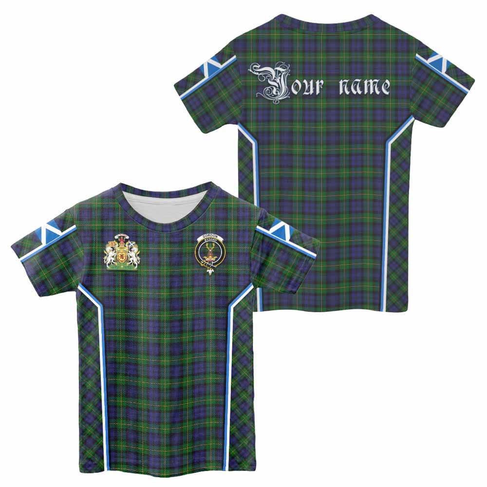 Gordon Tartan Crest Kid T-shirt Scotland Coat of Arm Flag Style - Tartan Vibes Clothing