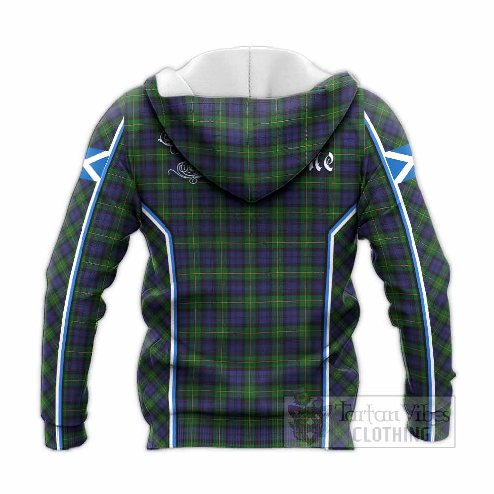 Gordon Tartan Crest Knitted Hoodie Scotland Coat of Arm Flag Style - Tartan Vibes Clothing