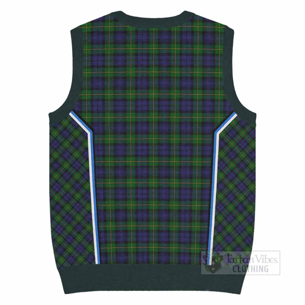 Gordon Tartan Crest Knitted V-Neck Vest Scotland Coat of Arm Flag Style - Tartan Vibes Clothing