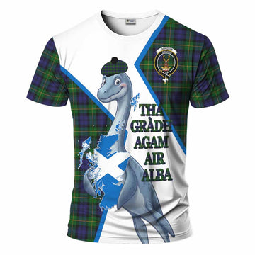 Gordon Tartan Crest Loch Ness Monster T-Shirt Nessie Scottish Map Tha Gradh Agam Air Alba