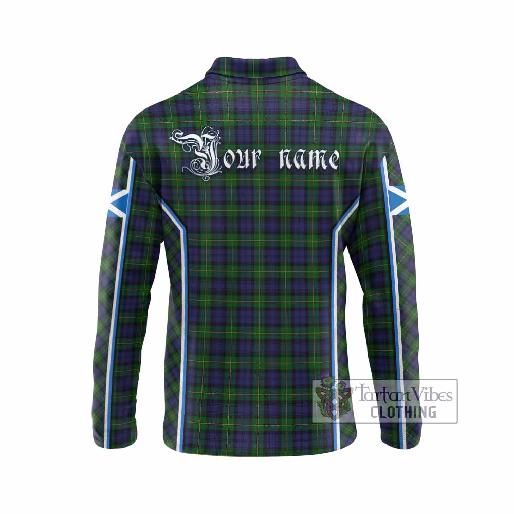 Gordon Tartan Crest Long Sleeve Polo Shirt Scotland Coat of Arm Flag Style - Tartan Vibes Clothing