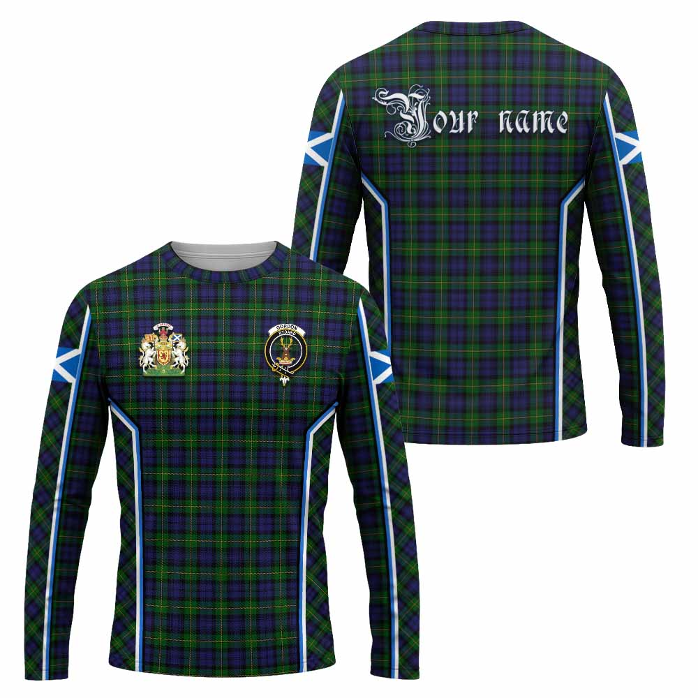 Gordon Tartan Crest Long Sleeve T-Shirt Scotland Coat of Arm Flag Style - Tartan Vibes Clothing