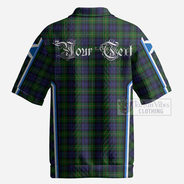 Gordon Tartan Crest Men’s Polo Sweater Top Scotland Coat of Arm Flag Style