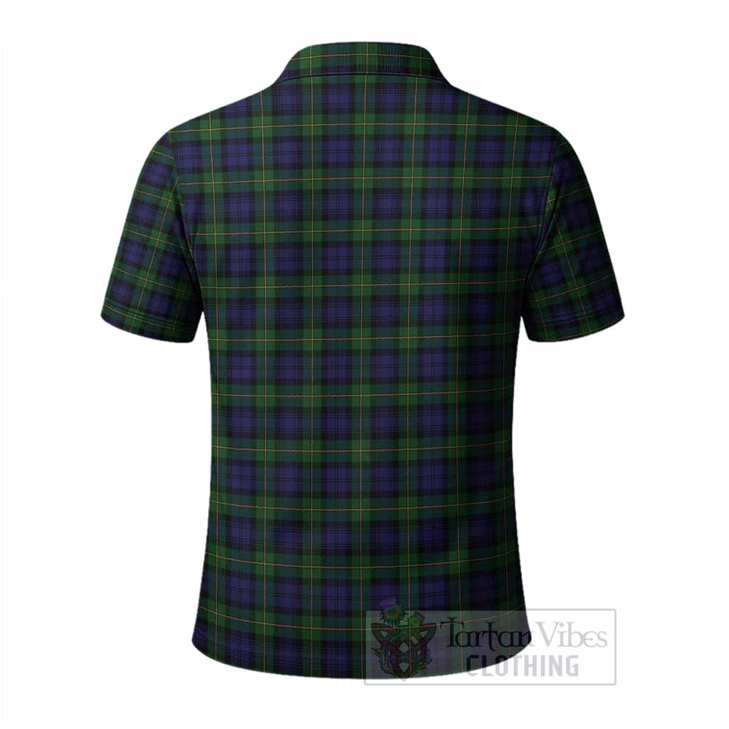 Gordon Tartan Crest Polo Shirt Ferocious Lion Style
