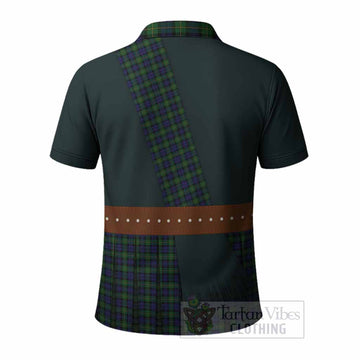 Gordon Tartan Crest Polo Shirt Kilt Costume Style