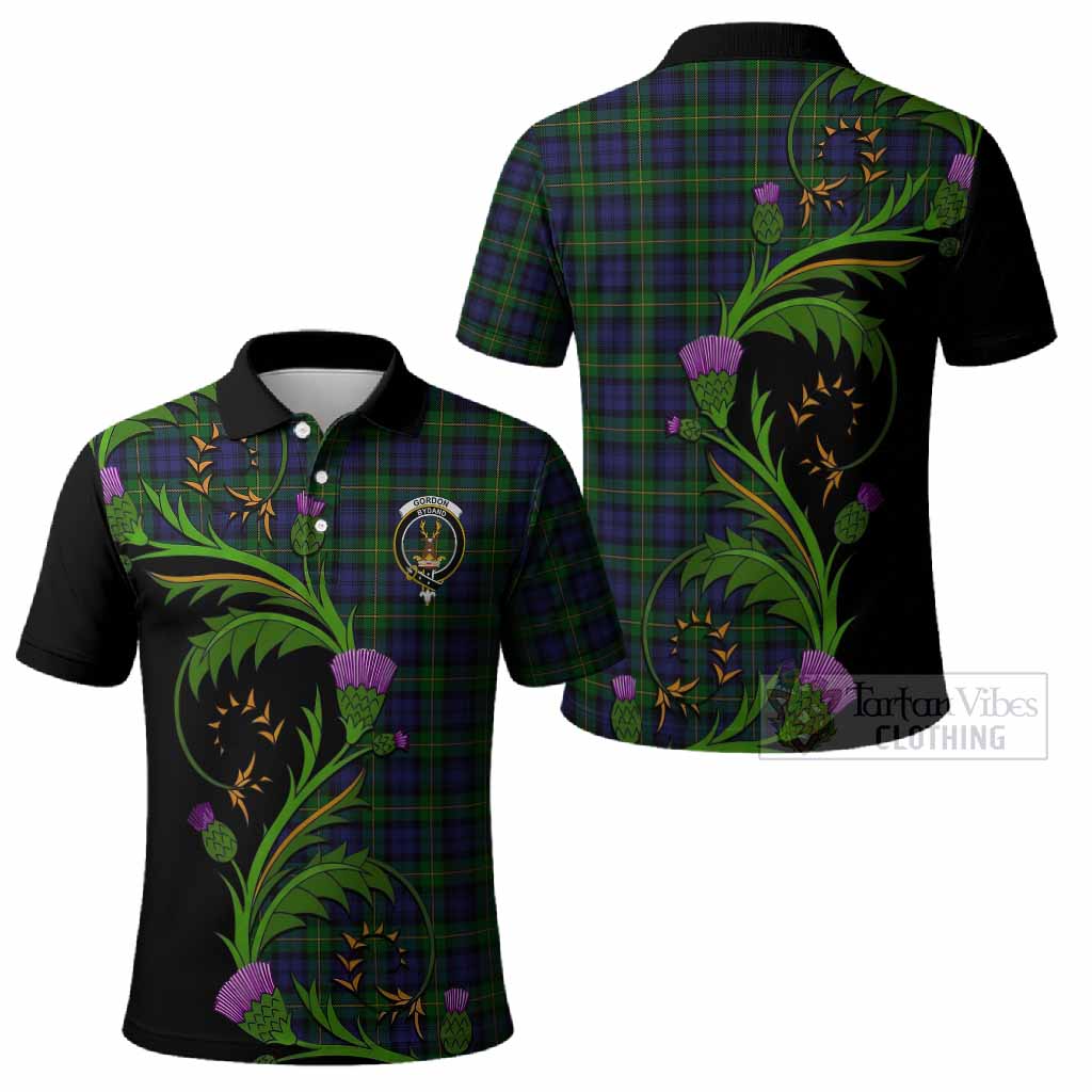 Gordon Tartan Crest Polo Shirt Scottish Thistle Pride Heritage Art - Tartan Vibes Clothing
