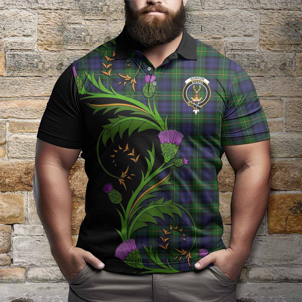 Gordon Tartan Crest Polo Shirt Scottish Thistle Pride Heritage Art - Tartan Vibes Clothing