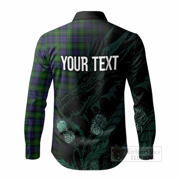 Gordon Tartan Crest Scottish Long Sleeve Button Shirts Dragon and Thistle