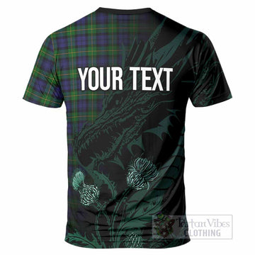 Gordon Tartan Crest Scottish T-Shirt Dragon and Thistle