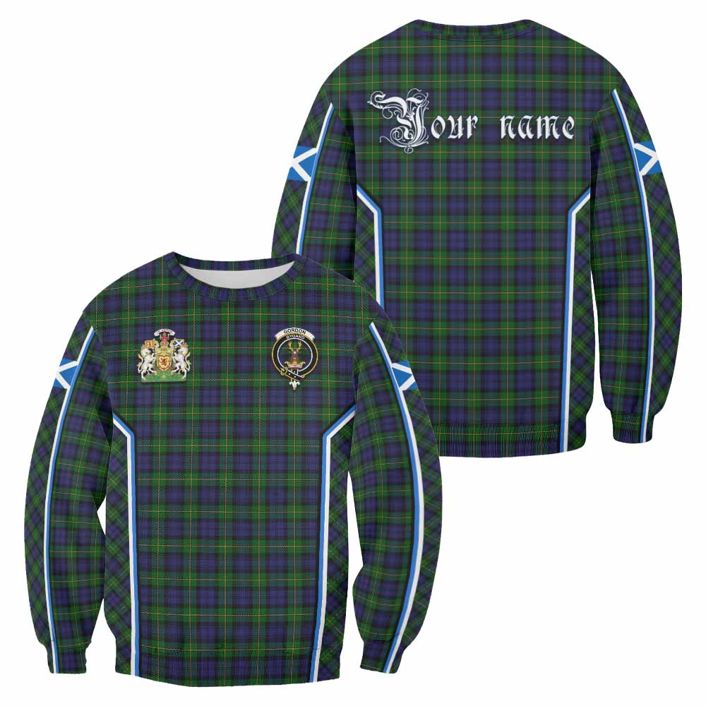 Gordon Tartan Crest Sweatshirt Scotland Coat of Arm Flag Style - Tartan Vibes Clothing