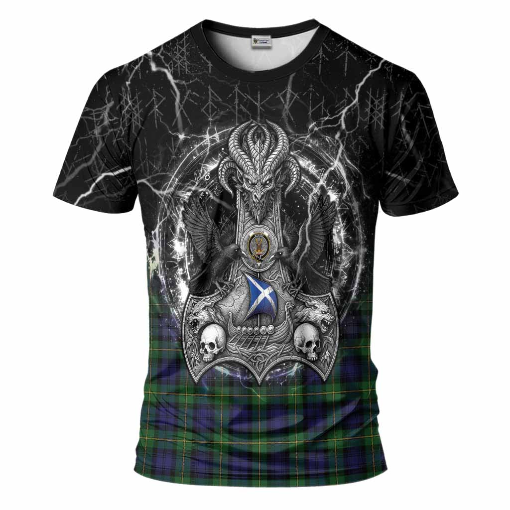 Gordon Tartan Crest T-Shirt Celtic Odin's Raven Legacy