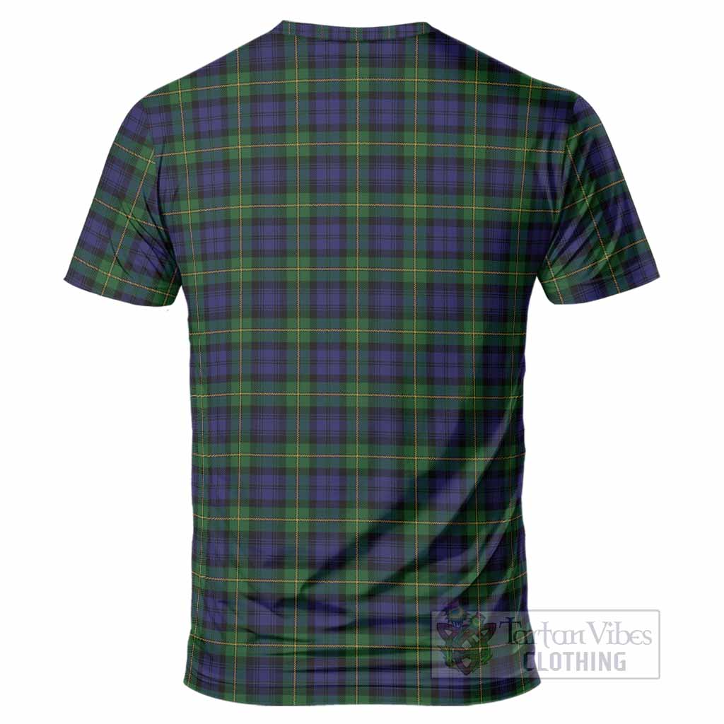 Gordon Tartan Crest T-Shirt Ferocious Lion Style