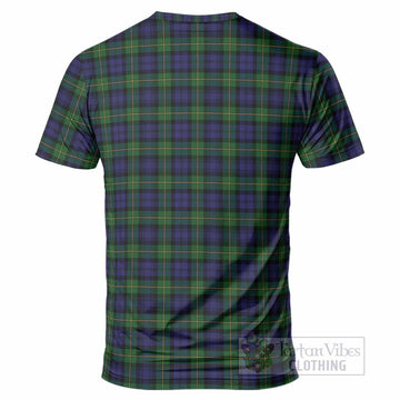 Gordon Tartan Crest T-Shirt Ferocious Lion Style