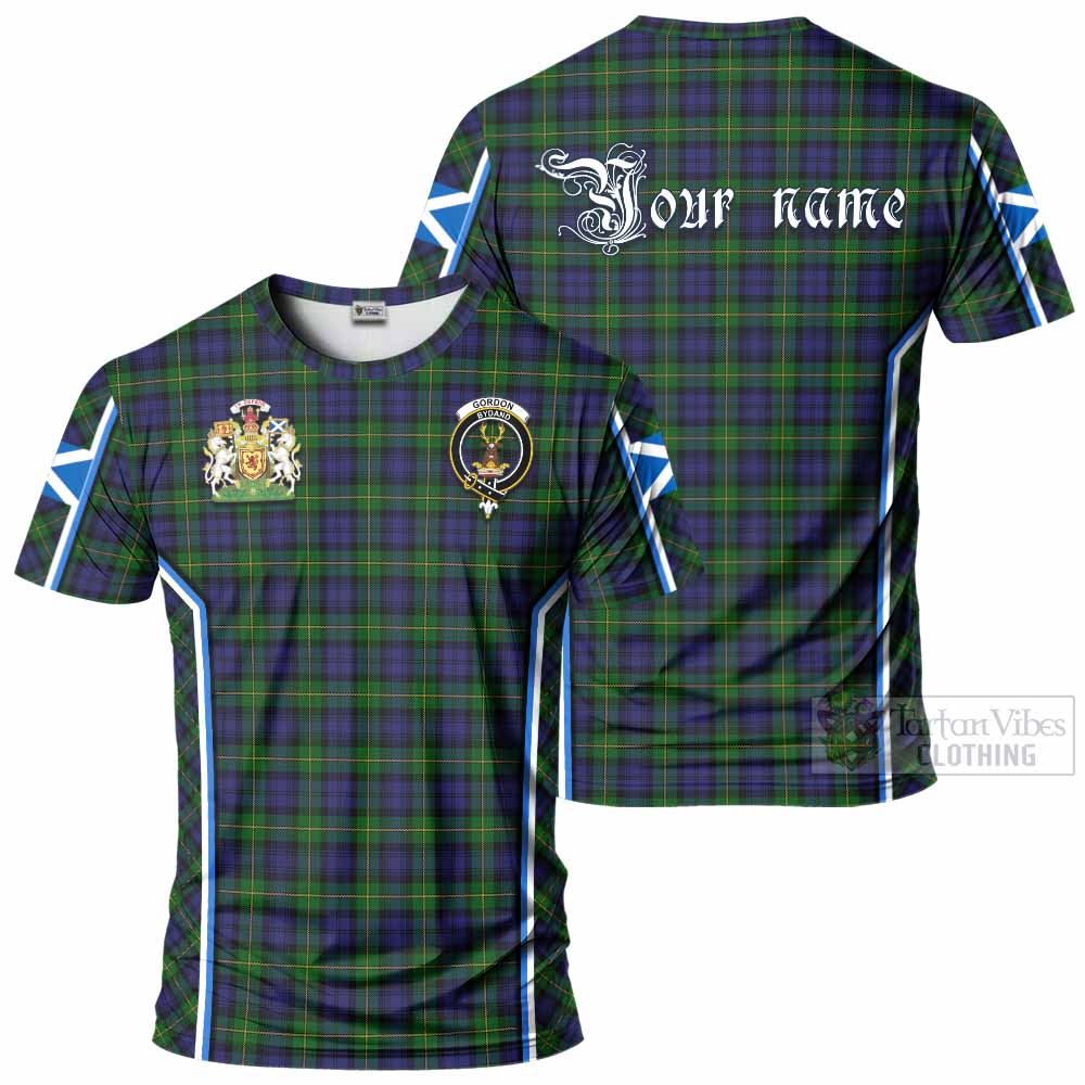 Gordon Tartan Crest T-shirt Scotland Coat of Arm Flag Style - Tartan Vibes Clothing