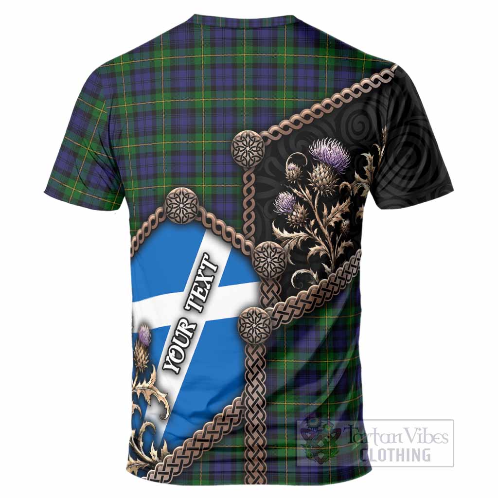 Gordon Tartan Crest T-Shirt Scottish Thistle Loch Ness Monster